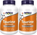 NOW Supplementi, Polvere pura taurina, salute del sistema nervoso*, amminoacido, 8-unce (pacchetto di 2)