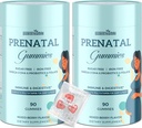 Gummie Prenatali Sugar Free 180 Count - Vitamine Prenatali Organici per le Donne con Folate, DHA & Probiotici - Vitamine Prenatali Iron Free per Immune & Digestive - 2 Bottiglie