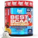 BPI Sports Best BCAA Shredded - Caffeina Free Thermogenic Recovery Drink, Lean Muscle Building Polvere BCAA per le donne e gli uomini, Preworkout BCAAs Aminoacidi Bere- Fruit Punch - 25 Servings