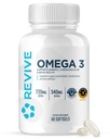 Revive MD Omega 3 Fish Oil Integratori per Uomini e Donne – Softgels con EPA & DHA acidi grassi per la pelle sana e articolazioni, cuore e sostegno del cervello – Vegan-Friendly, senza glutine (120 Softgels, 60 Servings)