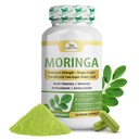 Estratto di foglie di verde di Veda Moringa 1000mg, 120 Count - Pure Raw Moringa Oleifera Powder Whole Leaves Green Super Food Supplement - Boosts Energy, Health, Wellbeing & Antioxidants Rich