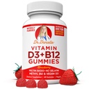 Vitamina D3, B12 Gummies di Dr. Danielle, Vegan Supplemento giornaliero per adulti e bambini, Non OGM, Vitamina D3 1000 IU & 250 mcg Vitamina B12, 2 Mesi di alimentazione (60 Gummies)