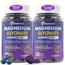 Magnesio Glycinate Gummies 500mg/250mg per Adulti Bambini adolescenti, Zucchero Gratuito Magnesio Calma Sleep Aid, Bambini Dormire Gummies con L-teanina Glycine B6 per il sonno, Calma, Muscolo,Relax cervello,Nessuna melatonina,2Pack