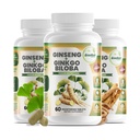 GreeNatr Ginko Biloba & Panax Ginseng Supplemento - Red Ginseng Brain Supplemento per Memoria e Focus - Ginkgo Biloba Integratori per Buona Visione, Sistema Immune e Flusso Del Sangue Migliorato - 3 Bottiglie