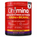 Oh!mino Aminoacidi essenziali supplemento. Polvere priva di stimolanti. Tutti 9 EAA, BCAA e l'ammino perfetto per allenamenti, amino energia, e per costruire il muscolo, e recuperare più veloce.
