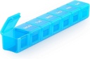 Sukuos Extra grande organizzatore di pillole settimanali, 7 giorni scatola di pillole giornaliere caso artrite amichevole, contenitore di medicina stampata a seta con coperchio trasparente per vitamine, oli di pesce o integratori (blu)