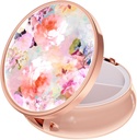 Rouidr Pill Box, 3 Compartment Medicine Pill Case, Piccolo Pill Box per Purse & Pocket, Metal Travel Pill Box, Pill Container Medicine Holder Vitamin Container, Unico Regalo, Oro Rosa (Fiore Colore)