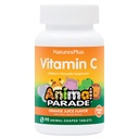 Natures Plus Animal Parade Vitamina C per bambini senza zucchero, Natural Orange Juice Flavor - 90 compresse a forma di animale masticabile - Supporto immunitario - Gluten Free - 45 Serve