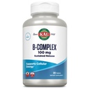 Complesso KAL B-100 - Complesso di vitamina B di rilascio prolungato - Supporto di energia sana con Base di supporto naturale e rivestimento di menta fresca - Vegetariano - Garanzia di 60 giorni - 120 Serve, 120 compresse