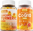 Zucchero curcuma erboristica gratuita Gummies riempito 550mg & CoQ10-250mg Gummies riempito, Immune, Salute digestiva, Energia cellulare e supporto antiossidante