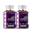 Vitamatic Iron 65 mg Gummies Supplemento per le donne e gli uomini - 60 Vegan Gummies - Great Tasting Iron Gummy Vitamine con vitamina C (2)
