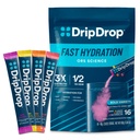 DripDrop Hydration Packets - Bold Variety Pack - Single Serve Electrolytes Powder Drink Mix - Watermelon, Berry, Lemon, Orange - Non OGM, Gluten Free, Vegan - 16 Sticks