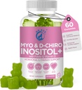 Inositol Gummies PCOS con Folate & Vitamina D - Mio & D-Chiro Inositol Blend, 40:1 Ratio, 60 Gummies di Sapore di Mela