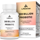 300 miliardi di CFU Probiotici - Probiotici per Donne e Uomini, 12 Probiotici Strains Plus Prebiotici, per Immune & Digestivo, Salute Gut, Gas Bloating, Shelf Stable - 60 Caps