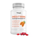 Vitapia Omega 7 Sea Buckthorn Berry Oil 1000mg per capelli, pelle, unghie, supporto di salute del cuore - 34% acido palmitoleico & naturale Omega 3 6 9 acidi grassi supplemento - 120 capsule, non OGM, senza glutine