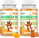Magnesio Gummies per bambini - Magnesio Glycinate Gummies Supplemento con L-teanina, Vitamina B6, D3 per adulti e bambini, Magnesio calma per il sonno, Rilassamento, Cervello, Bones, Arancio senza zucchero 120ct