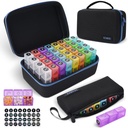 Organizzatore di pillola mensile 3X al giorno con il portatile 7-Giorni di medicina di viaggio che organizza la borsa, grande scatola di pillole con 32 scomparti giornalieri, 30 Day Pill Case Medicine Organizer per la vitamina, il rifornimento e il farmaco