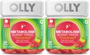 Anelli gommosi del metabolismo di OLLY, Aceto di sidro di mela, Vitamina B12, Cromo, Energia e Salute Digestiva, Supplemento masticabile, Aroma di mela, Twin Pack - 60 Conte