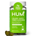 HUM Celery Juice Fiber Gummies per gli adulti, Primo Prebiotico Succo Succo Gomma, Gluten Free Fiber Supplement Supports Detoxification, Gut Health, Greens Gummies, Chlorophyll & Prebiotic Fiber, 60 Conte