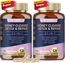 Totaria (2 P) Pulire il rene e il fegato Detox & Capsule di riparazione, Chanca Piedra & Cranberry Pills for Liver & Kidney Support Supplemento Extra Strength for Stones Dissolver, Urinary Tract Health for Woman