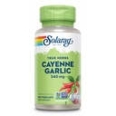 SOLARAY Cayenne Aglio 540 mg - Cayenne Pepe e Aglio Integratori con Capsaicina - Fornitura di 40.000 unità di calore - Progetto non OGM Verificato, Vegan, Garanzia di 60 giorni - 100 Serve, 100 VegCaps