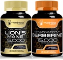 WELLNESS LABSRX Lions Capsule Mane e Capsule Berberine | Bundle