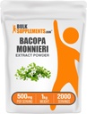 BulkSupplements.com Bacopa Estratto di polvere - Bacopa Monnieri Supplemento, Herbal Supplement - Vegan & Gluten Free, 500mg per porzione, 1kg (2.2 lbs) (Pack of 1)