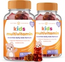 NutraChamps 120 Gummy Vitamine per bambini (Pack of 2), Sugar Free Kids Vitamins Gummy Multivitamin, Vegan & Non-GMO, Fragola, Passionfruit, Peach & Cherry