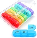 AIMI Organizzatore di pillole settimanali 3 volte al giorno, grande 7 giorni Pill Box 3 volte al giorno con contenitore separato, custodia di pillole portatile per farmaci, vitamine, olio di pesce e integratori