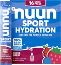 Nuun Sport Electrolyte Powder Packets con Magnesio, Calcio, Potassio, Cloruro e Sodio, Imballaggi per l'idratazione di On-The-Go, Mixed Berry Flavor, Gluten Free & Vegan, 16 Serve singole