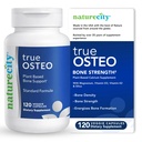 NatureCity True-Osteo Plant-Based Supplement per Bone Strength | AlgaeCal Calcium & Magnesium, Vitamina D3, Vitamina K2, Silicon| Gentle on Stomach (120 capsule vegetali)
