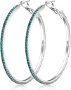 925 Sterling Silver Orecchini grandi strass Hoop Orecchini Big Cubic Zirconia Hoop Orecchini strasss rotondo cerchio orecchini per le donne 20/30/40/50/60/70mm Cerchi scintillanti con cristalli per le donne