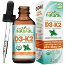 Perché non la vitamina organica naturale D3 K2 (MK-7) Gocce liquide, 5000 IU di D3 sublinguale con olio di cocco MCT, per ossa forti e denti, cuore e supporto immunitario
