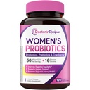 Probiotico femminile, 120 Caps 50 miliardi di CFU 16 Strains, con mirtillo organico, Vaginale immunitario digestivo & salute urinaria, Scaffale stabile, rilascio ritardato, No