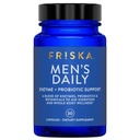 FRISKA Men’s Daily Digestive Enzyme and Probiotics Supplement, Supporto naturale per la salute digestiva maschile, Bloating, Gas, Indigestion Relief, Supports Gut Health, Lactase e B-Vitamins, 30 capsule