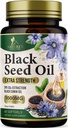 Black Seed Oil Softgels 1000mg - Premium Nigella Sativa Blackseed, Pure Natural Black Cumin Seed Oil & Antiossidante per pelle e supporto immunitario - Non OGM, Bottigliato in USA Supplement - 60 Softgels
