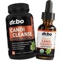 Pillole &amp; gocce di supporto per la pulizia di candi - Olio di origano organico gocce Liquido & Noce Noce Wormwood - Pulitore orale naturale ad alta resistenza Detox Salute Integratori & Caprylic Acid Capsules