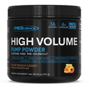 PEScience High Volume Stim-Free Pompa Pre Workout Polvere, Nitric Oxide Booster con L Citrulline & L Arginina Nitrato, Preallenamento non standard per uomini e donne, 36 Scoops, Sour Peach Candy
