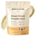 Polvere di proteina di semi di zucca biologica, non aromatizzata, 20 grammi di polvere proteica basata sulle piante senza dolcificanti artificiali, non latticini, non OGM, vegano, senza glutine (1 Pound, 15 Servings)