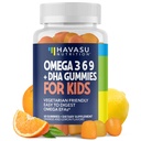 Omega 3 6 9 + DHA Gummies per bambini - vegetariano, pianta-basato olio di pesce con DHA e EPA per bambini 2+ per sostenere il corpo e lo sviluppo del cervello - nessun gusto pesce - limone e arancio aromi - 60 Conte
