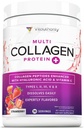Peptidi multi collagene polvere per le donne - Polvere di collagene aromatizzata idrolizzata per le donne con tipi I II III V & X Vitamina C & Acido ialuronico per la pelle e le unghie dei capelli (Strawberry) - 30 Serve