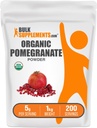 BulkSupplements.com Polvere di melograno organico - Integratore di melograno per il supporto immunitario, Supplemento di erbe - Gluten Free, 5g per porzione, 1kg (2.2 lbs) (Pack of 1)