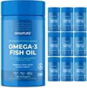 OMAPURE Wild Caught Omega-3 Integratori con Alta EPA & DHA (10 Bottiglie, 120 Softgels) - Formula Burpless Supporta cuore e salute comune, promuove la funzione del cervello