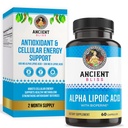 Antica Bliss Alpha Lipoic Acid Supplemento, Antiossidante ed Energy Support, ALA Supplemento con Bioperine, Senza Glutine e Soia, 600mg per porzione, 60 Vegan Capsule