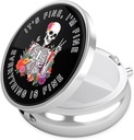 Nipichsha Pill Box, Piccolo Caso Pillola per il Purse & Pocket, Organizzatore di medicina di viaggio carino, Porta contenitore di medicina portatile per tenere vitamine, Medicina, Olio di pesce e supplemento, Teschio di fiore