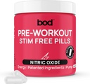 BOD Pre Workout Pills with Natural Green Tea, Electrolytes, L-teanina, Radice di barbabietola, Supporta energia, Endurance, Performance di allenamento con nessun Jitters o Crash, Vegan Pre Workout per le donne e gli uomini, 120Pills