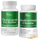 DR VITAMINA SOLUZIONI Bruciatore grasso termogenico e Detox Cleanse Bundle - 15 giorni Cleanse per la gestione del peso, Gut Health e Bloating Relief - 90 capsule