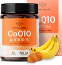 HERBAMAMA CoQ10 Gummies - 200mg Coenzyme Q10 per il supporto antiossidante - Vegan, Non OGM supplemento di supporto energetico giornaliero - 90 pectin-Based Banana-Flavored Chews