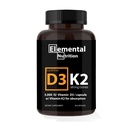 Vitamina K2 con D3 Extra Forza Supplemento Bone | Salute del cuore Formula 5000 IU Vitamina D3 125 mcg & 100 mcg Vitamina K2 | Facile da ingoiare Vitamina K & D, 30 capsule.