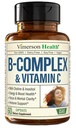 Vitamina B Complesso con VIT C & Acido Folico (Folato) - 8 Alta Potenza B Vitamine: B1, B2, B3, B5, B6, B7, Vitamina B12 + Biotina, Cholina & Inositolo. Aids Mood, Energy, Nervous System & Immune Support